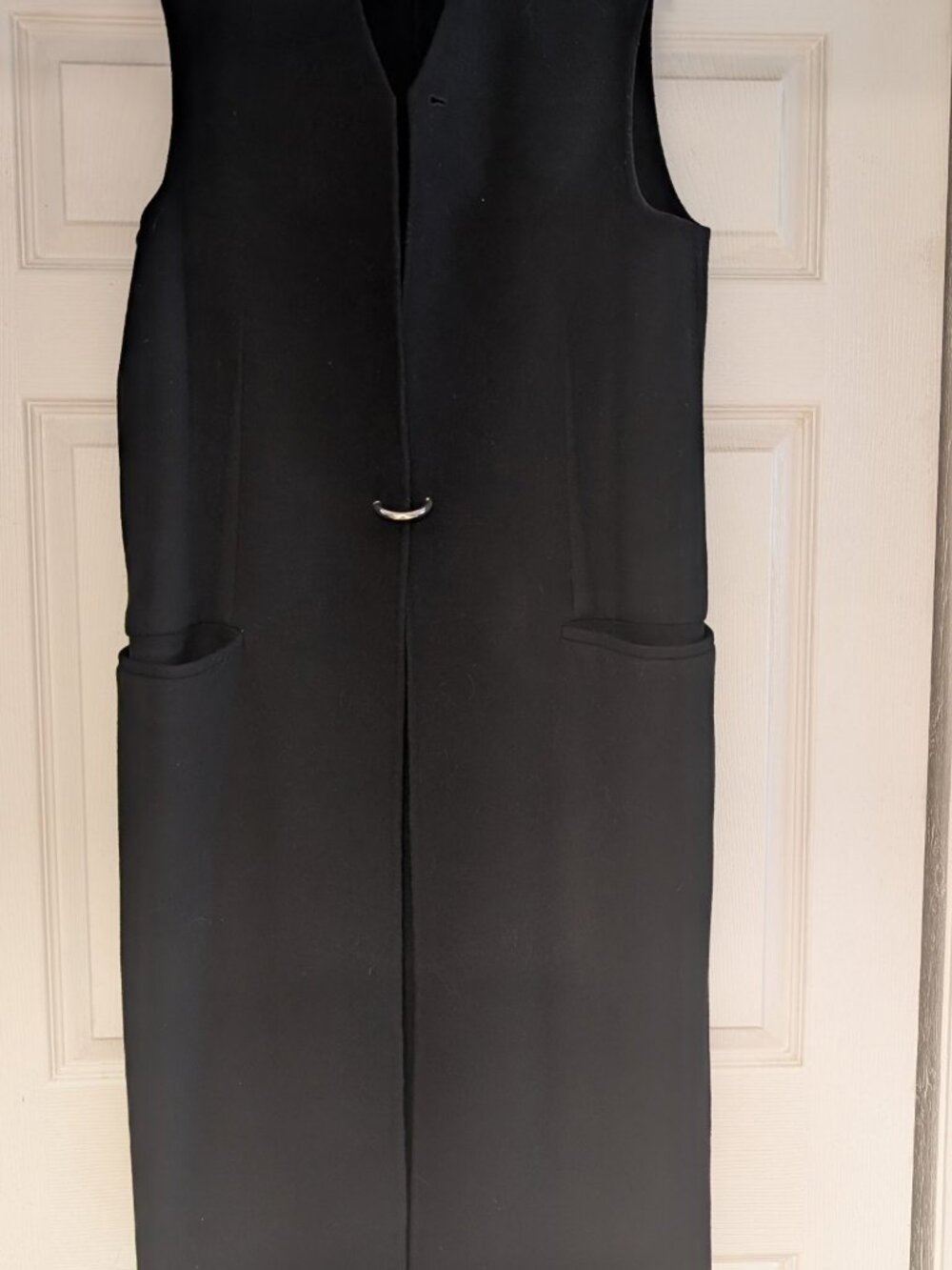 Acne Studios "Fox" Black Wool Cashmere Long Vest, Size 40